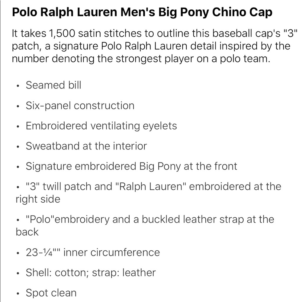 MENS POLO RL BIG PONY CHINO HAT - Picture 9 of 9